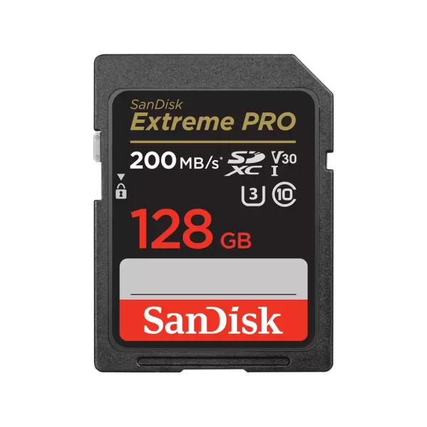 SANDISK 128GB EXTREME PRO 200MB/S SD MEMORY CARD